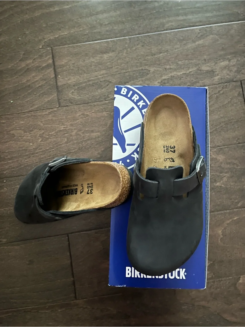 Birkenstock Black Boston Clog Slip-On Oiled Leather